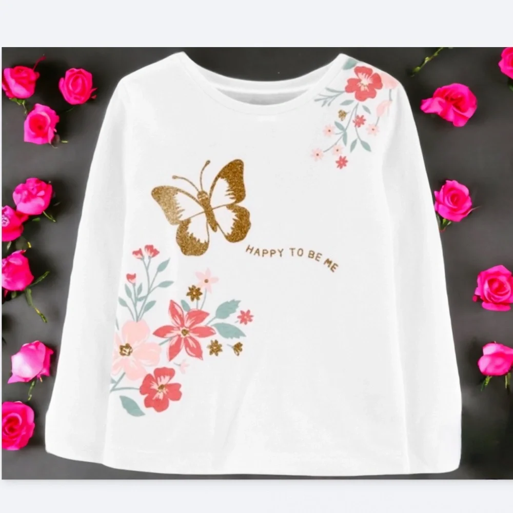 Carter's off white floral print shirt